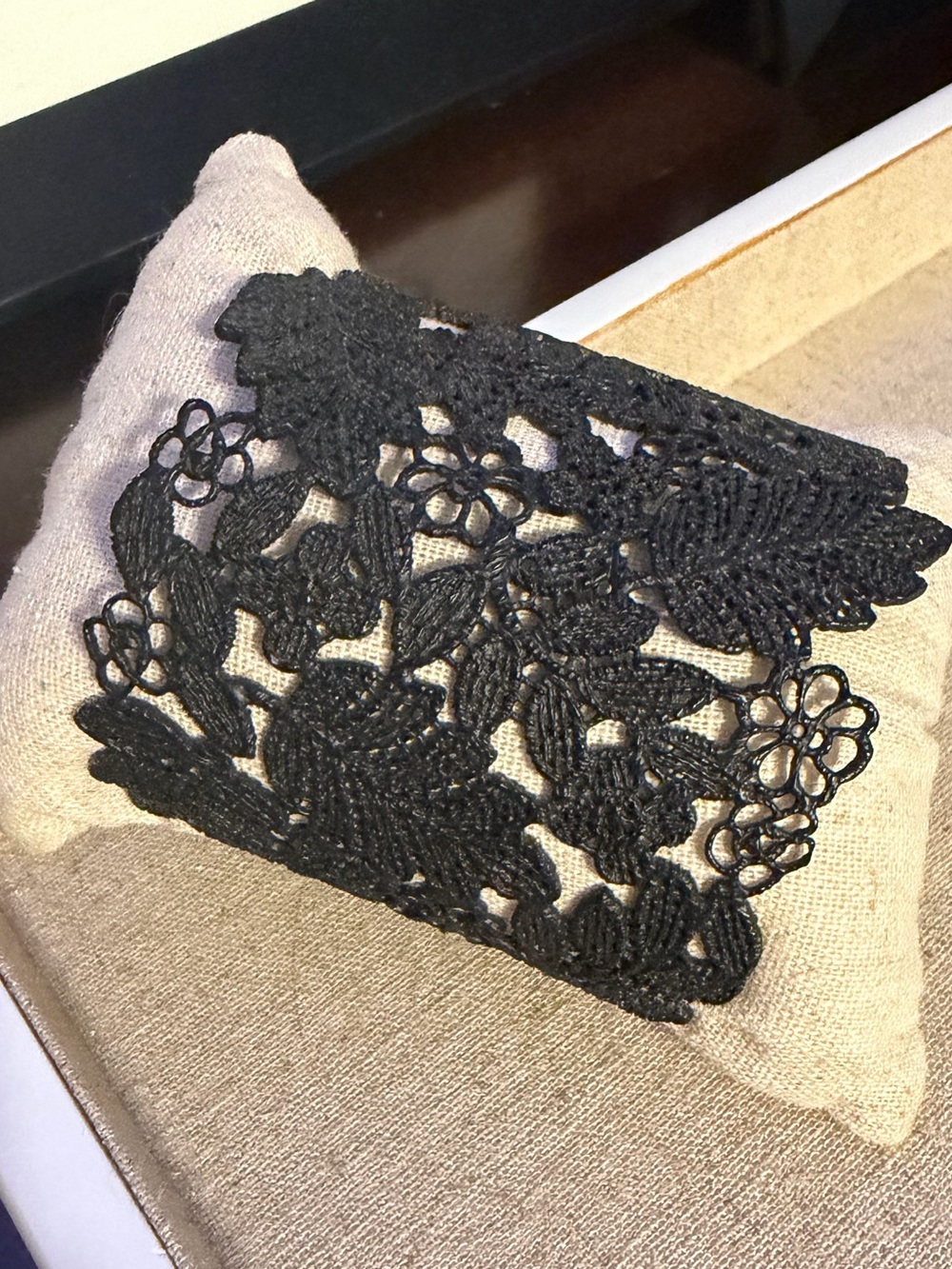 Stella & Dot Black Chantilly Lace Cuff Bracelet